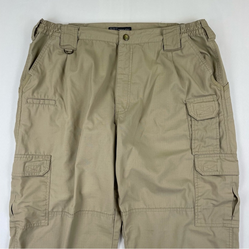 5.11 Tactical Pants Mens 40x30” Tan Cargo Utility Ripstop Flex Waist Straight